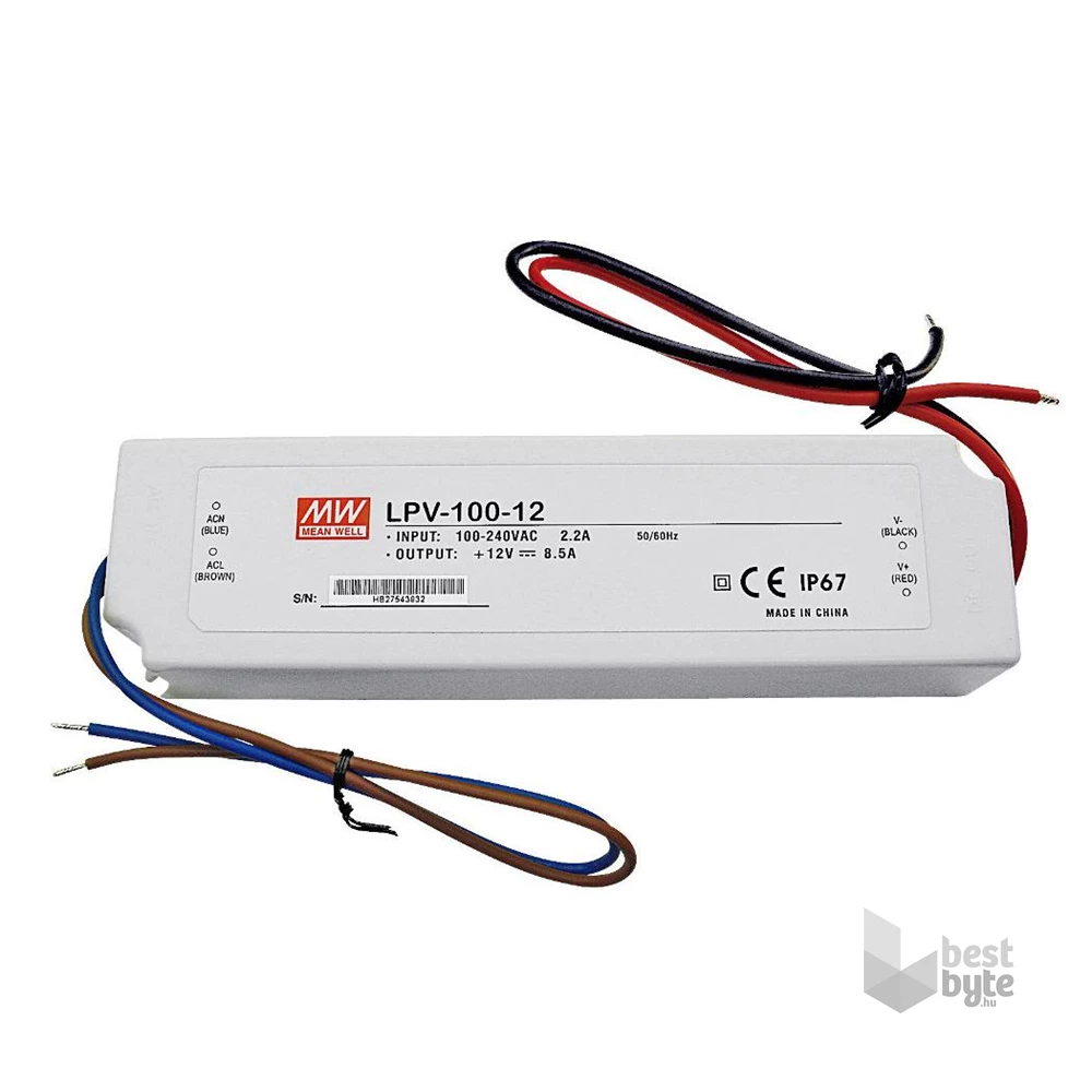 Mean Well LPV-100-12 12V 8,5A 100W tápegység
