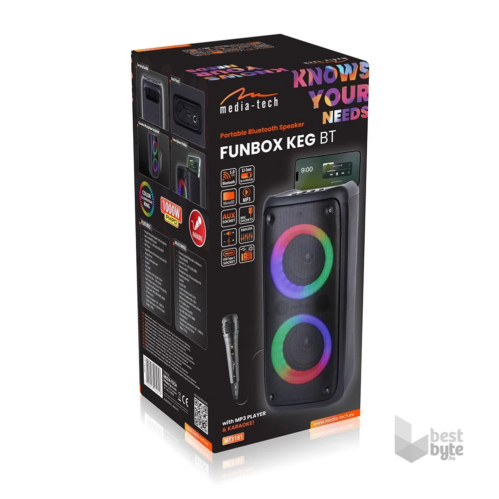 Media-Tech FUNBOX hordozható Bluetooth hangszóró