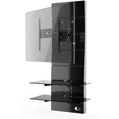 Meliconi Ghost Design 3000 Rotation dönthető, forgatható fekete TV állvány rendszer