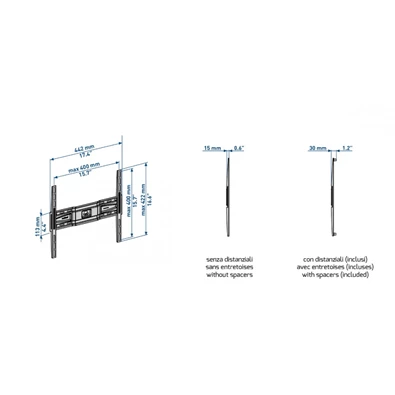 Meliconi SlimStyle Plus 400 S 40"-82" VESA 400x400 fix fali konzol