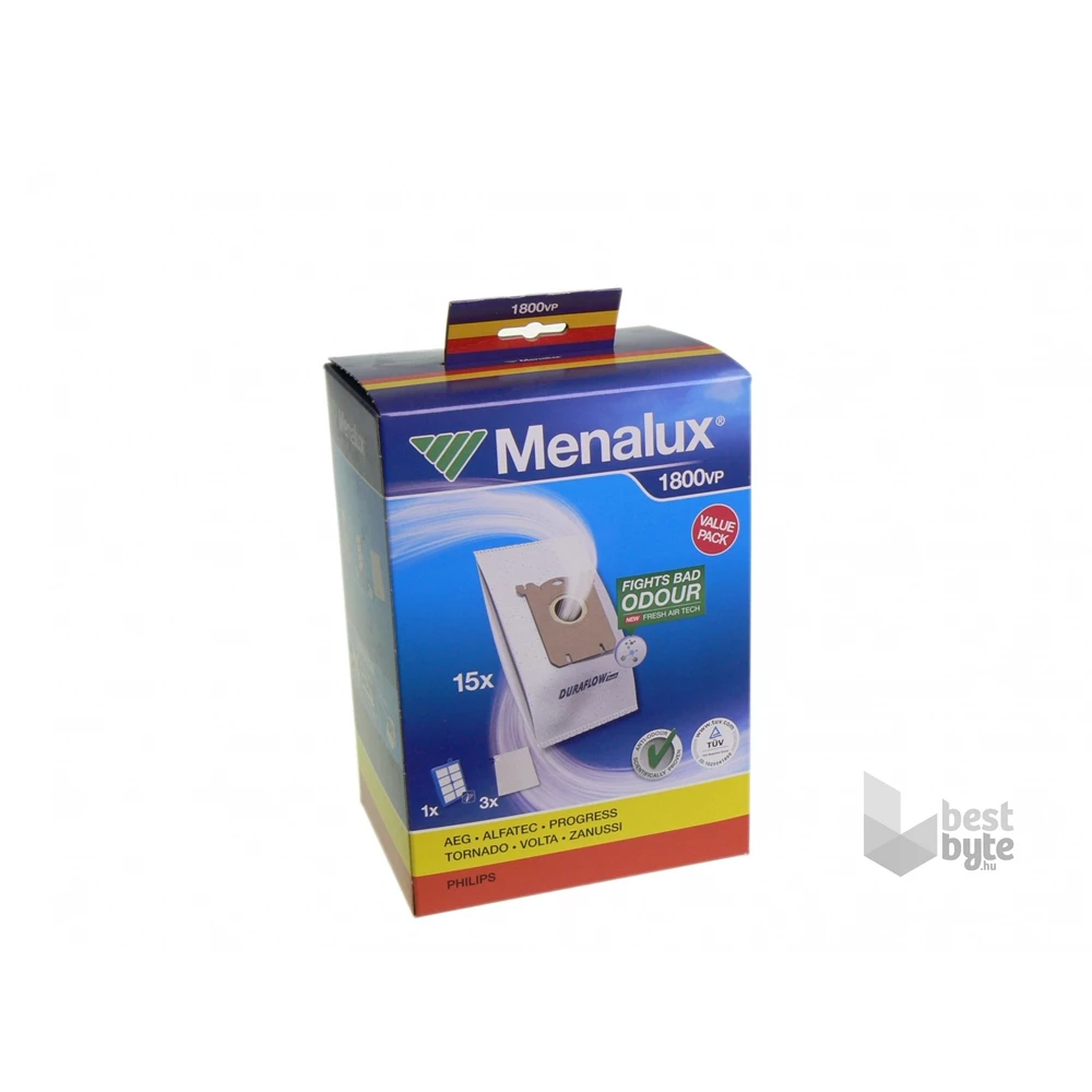 Menalux 1800VP  15 db szintetikus porzsák + 1 HEPA + 3 motorfilter