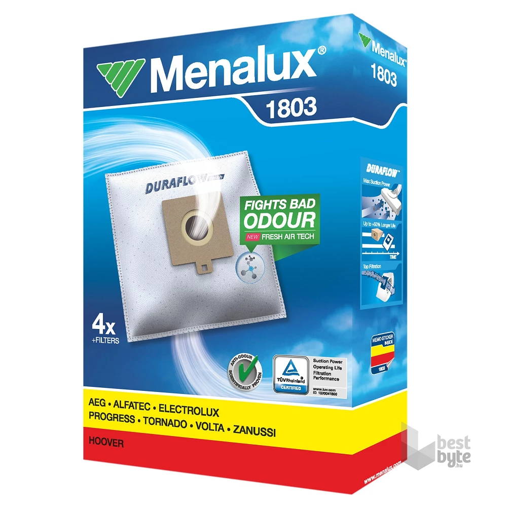 Menalux 1803 4 db-os szintetikus porzsák szett