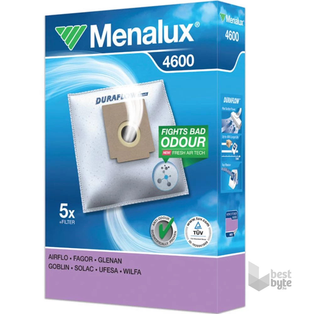 Menalux 4600 5 db szintetikus porzsák+1 mikroszűrő