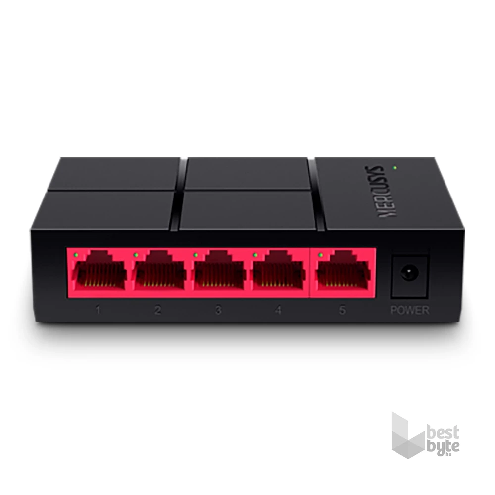 Mercusys MS105G 5 portos 10/100/1000Mbps nem menedzselhető fekete asztali switch