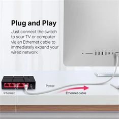 Mercusys MS105G 5 portos 10/100/1000Mbps nem menedzselhető fekete asztali switch
