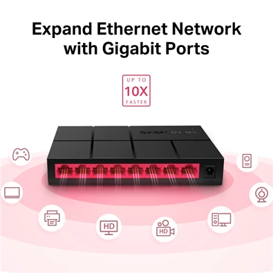 Mercusys MS108G 8port 10/100/1000Mbps nem menedzselhető asztali Switch