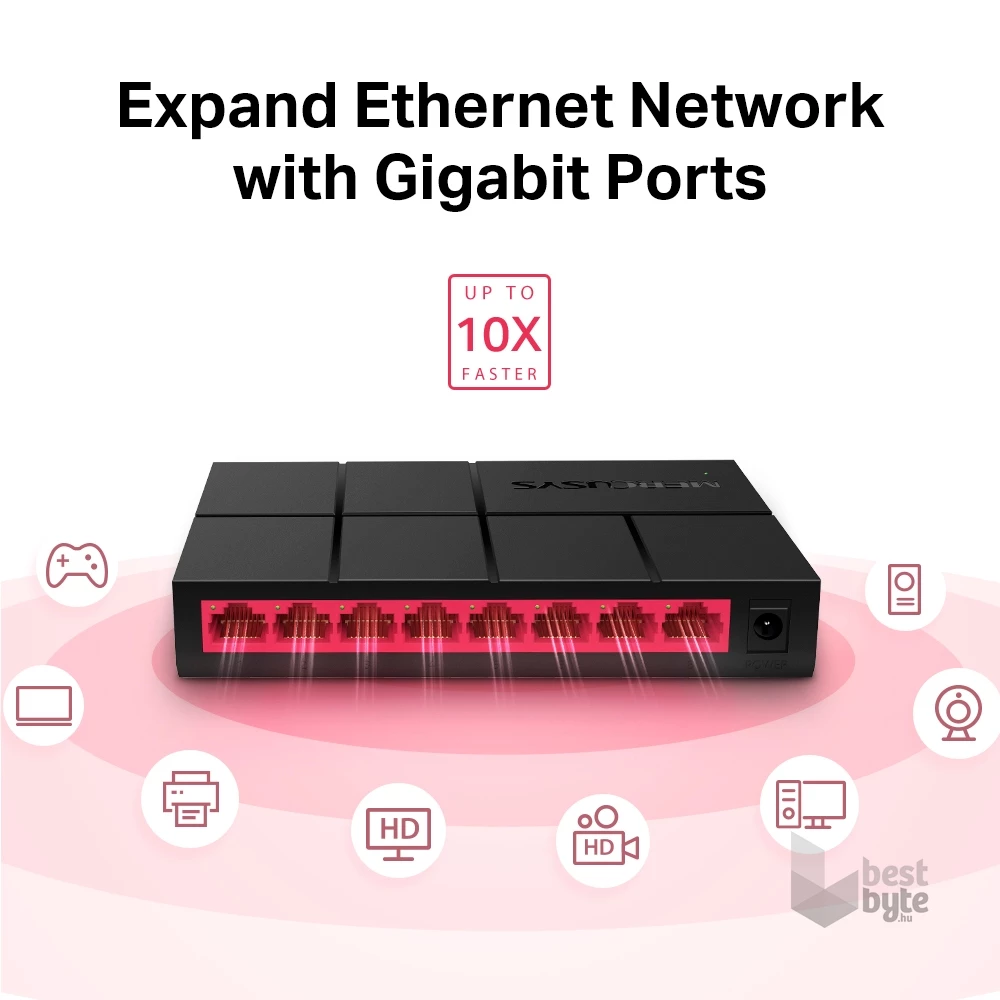 Mercusys MS108G 8port 10/100/1000Mbps nem menedzselhető asztali Switch
