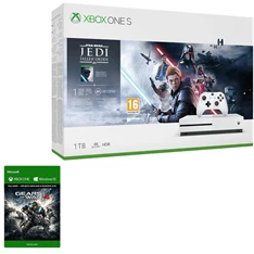 Microsoft XBOX One S 1TB konzol + Star Wars Jedi: Fallen Order + Gears of War 4 játékszoftver