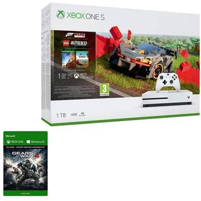 Microsoft Xbox One S 1TB konzol + Forza Horizon 4 + LEGO Speed Champions + Gears  of War 4 konzolcsomag