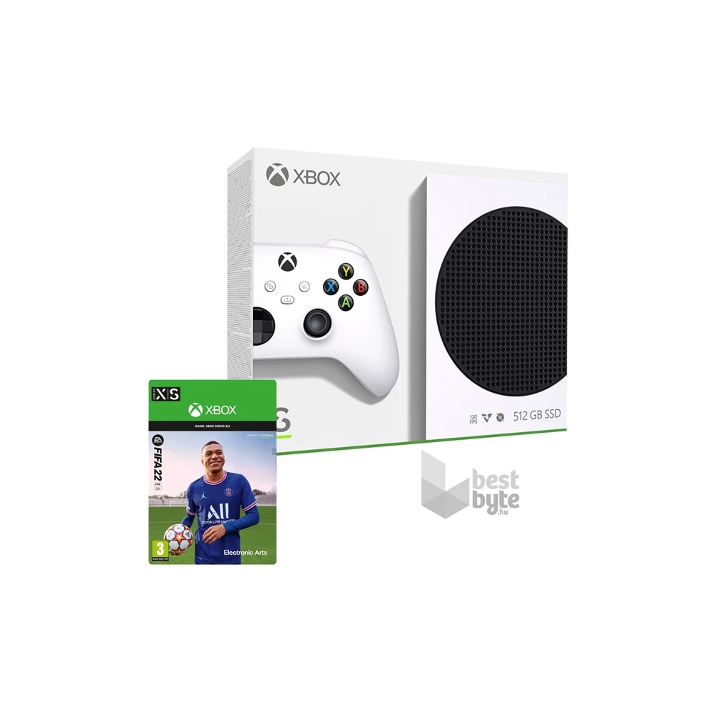 Microsoft Xbox Series S 512GB fehér játékkonzol+ FIFA 22 Standard Edition Xbox Series S/X letöltőkód