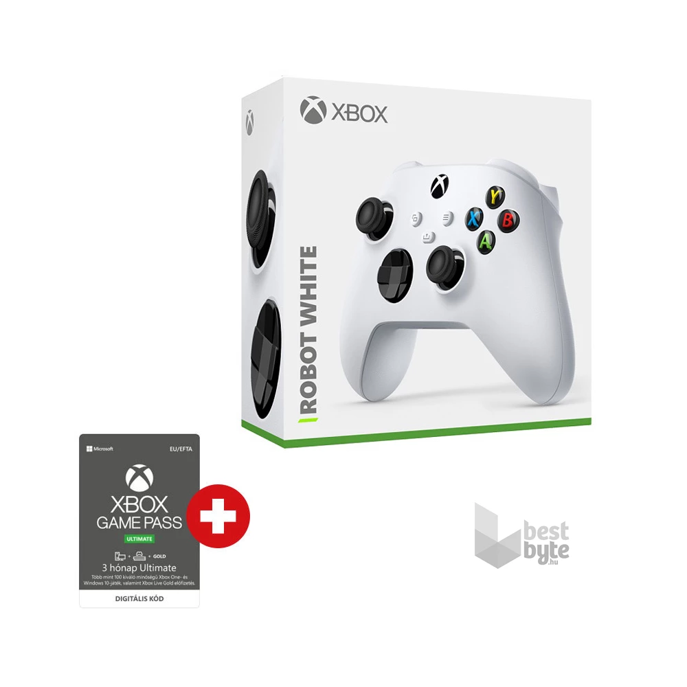 Microsoft Xbox Series X/S fehér vezeték nélküli kontroller + Microsoft Xbox Game Pass Ultimate 3 hónapos előfizetés