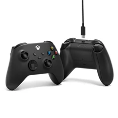 Microsoft Xbox fekete vezeték nélküli kontroller + USB-C kábel