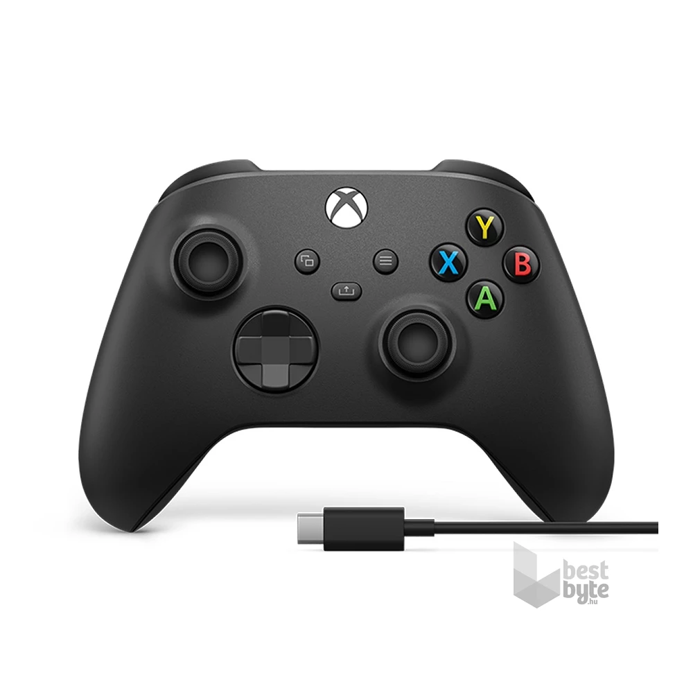Microsoft 1V8-00002 Xbox Series X|S/Xbox One vezeték nélküli fekete kontroller + USB-C kábel