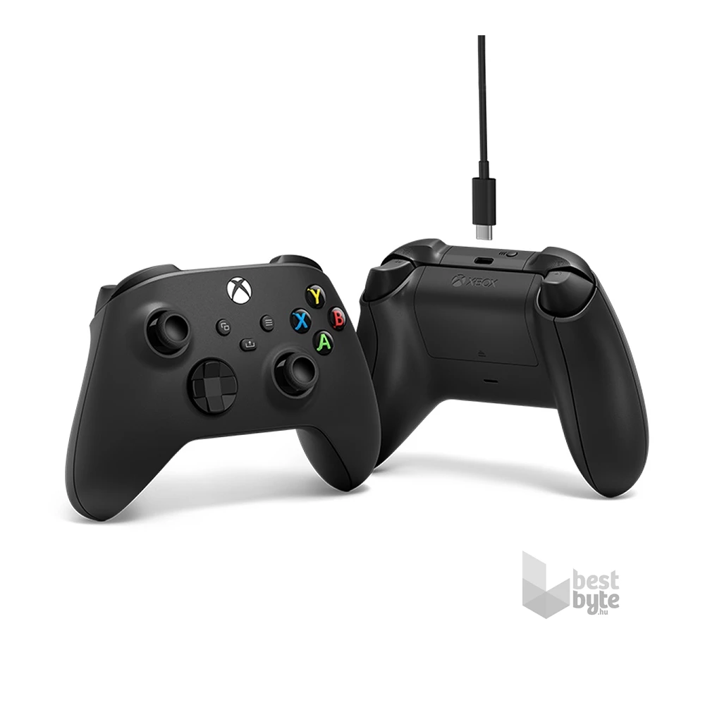 Microsoft 1V8-00002 Xbox Series X|S/Xbox One vezeték nélküli fekete kontroller + USB-C kábel