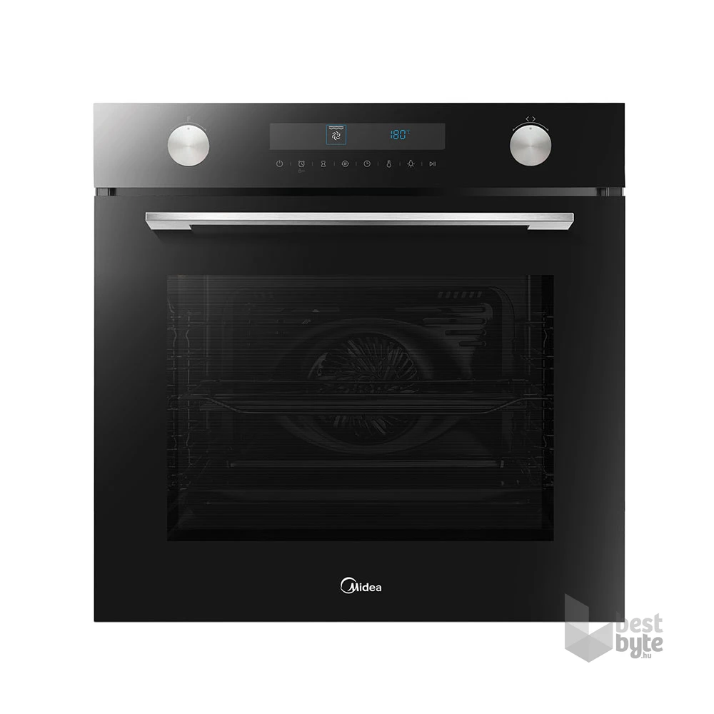 Midea 7NM30E0 fekete, beépíthető, sütőtér: 72L, grill, légkeverés, sütő