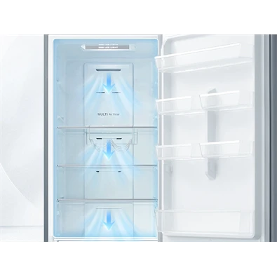 Midea MDRB489FGE02OE inox, alulfagyasztós, Hűtő: 247L, Fagyasztó:83L, No frost hűtőszekrény