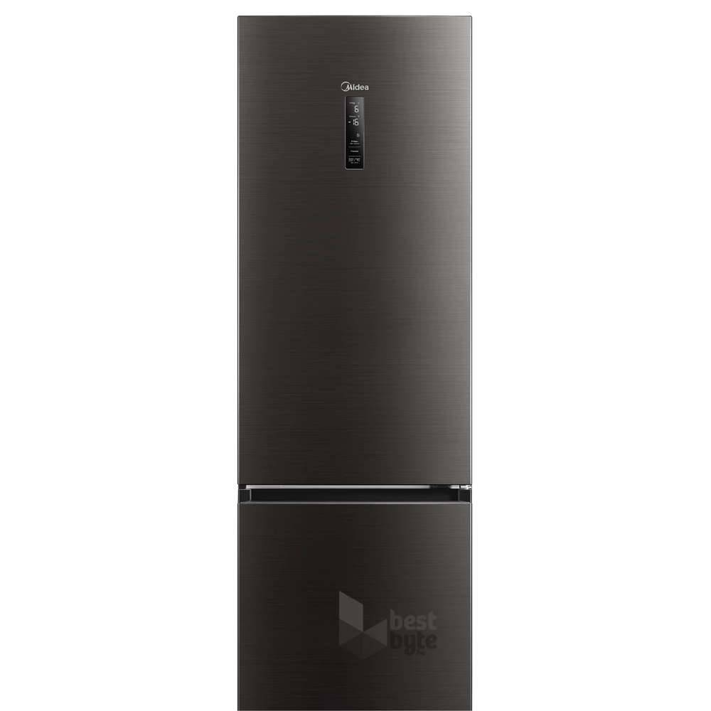 Midea MDRB521MIC28 fekete, alulfagyasztós, Hűtő:256L, Fagyasztó:122L, No frost hűtőszekrény