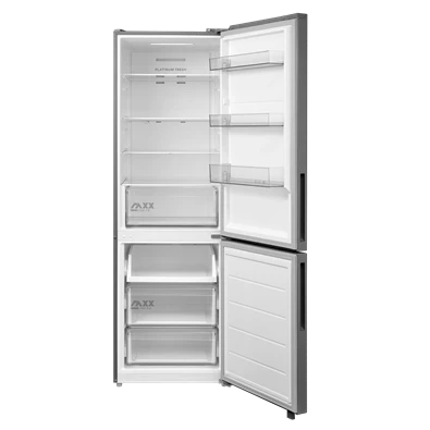 Midea MDRB548MME46 Space master inox, alulfagyasztós, Hűtő: 271L, Fagyasztó:130L, No frost hűtőszekrény