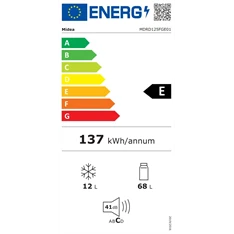 Midea MDRD125FGE01 fehér, egyajtós, Hűtő:68L, Fagyasztó:12L, hűtőszekrény