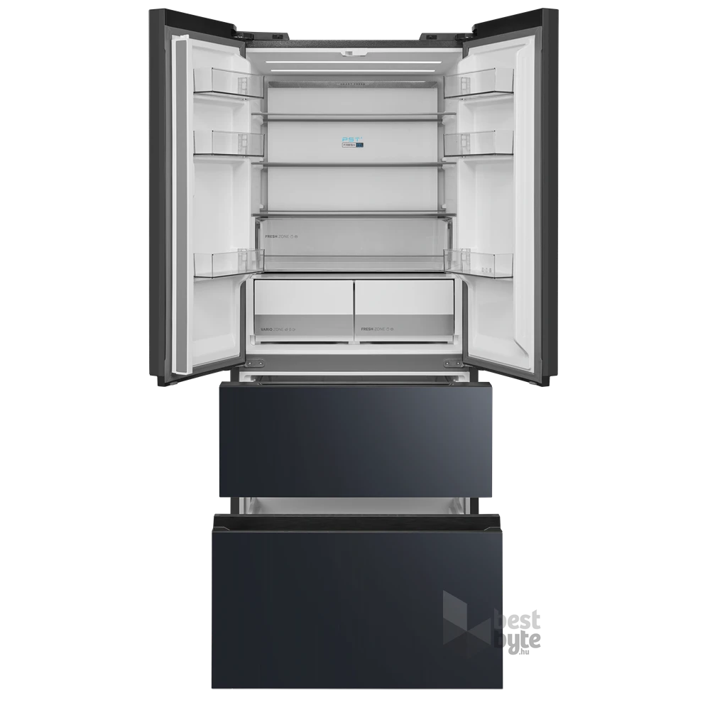 Midea MDRF600BIE70 inox, négyajtós, Hűtő:276L, Fagyasztó:159L, No frost hűtőszekrény