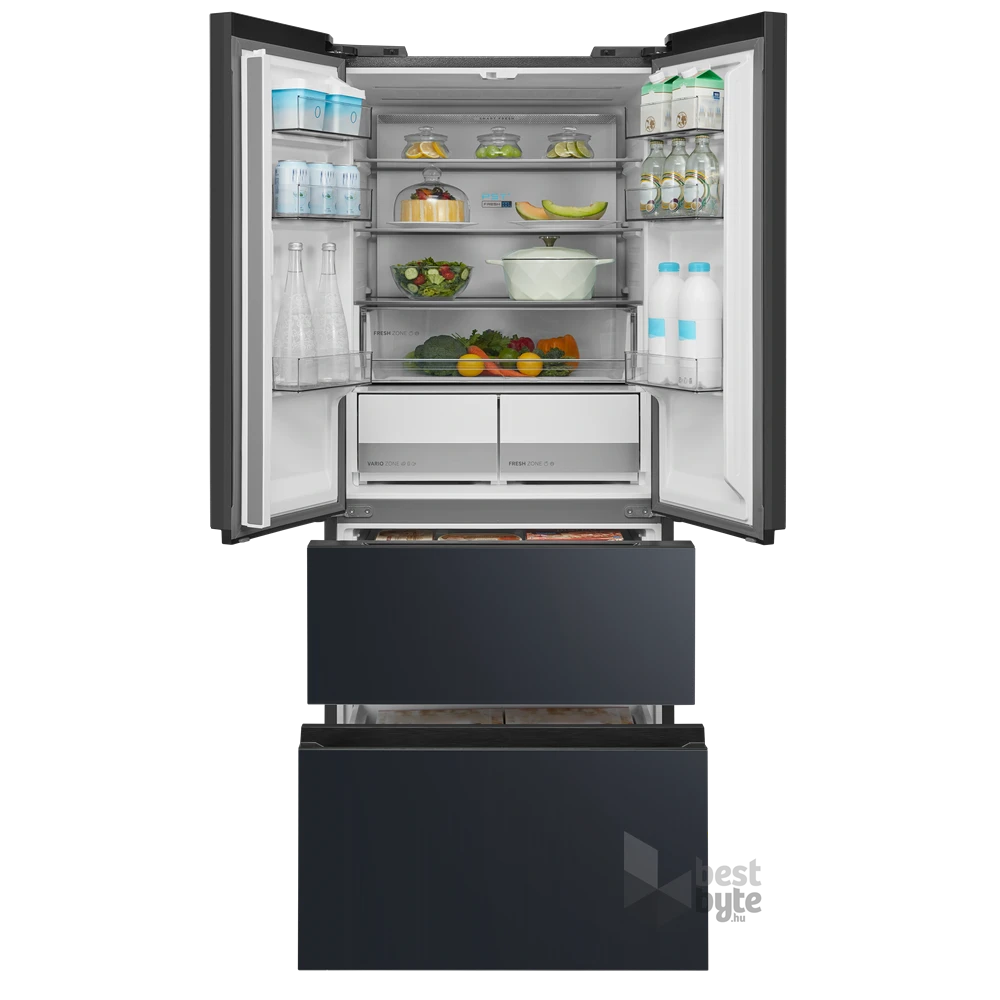 Midea MDRF600BIE70 inox, négyajtós, Hűtő:276L, Fagyasztó:159L, No frost hűtőszekrény