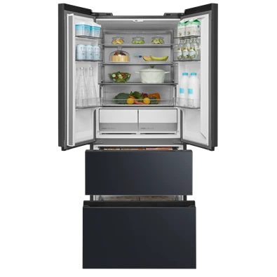 Midea MDRF600BIE70 inox, négyajtós, Hűtő:276L, Fagyasztó:159L, No frost hűtőszekrény