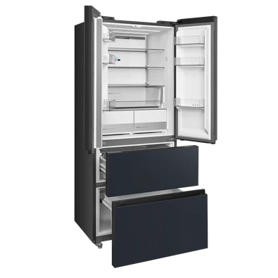 Midea MDRF600BIE70 inox, négyajtós, Hűtő:276L, Fagyasztó:159L, No frost hűtőszekrény