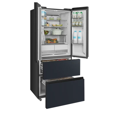 Midea MDRF600BIE70 inox, négyajtós, Hűtő:276L, Fagyasztó:159L, No frost hűtőszekrény
