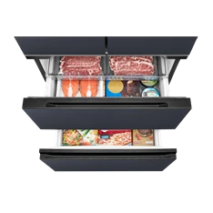 Midea MDRF600BIE70 inox, négyajtós, Hűtő:276L, Fagyasztó:159L, No frost hűtőszekrény