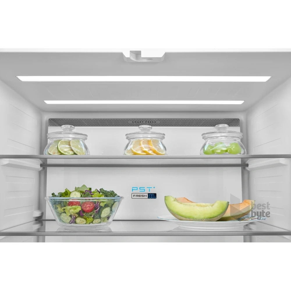 Midea MDRF600BIE70 inox, négyajtós, Hűtő:276L, Fagyasztó:159L, No frost hűtőszekrény