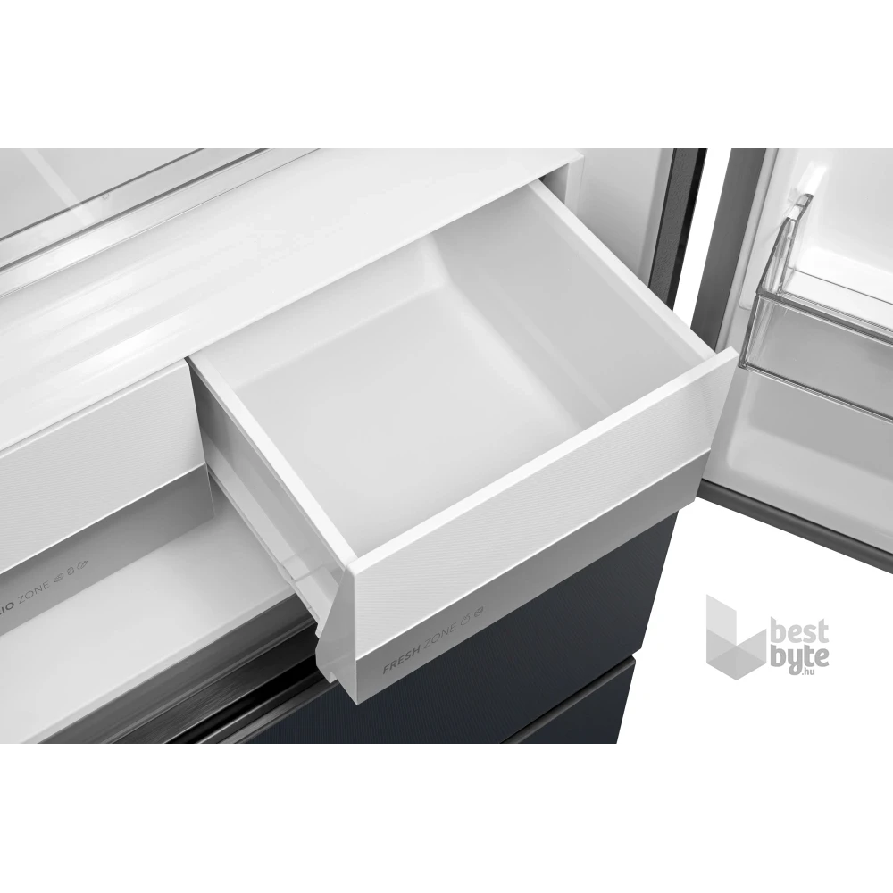 Midea MDRF600BIE70 inox, négyajtós, Hűtő:276L, Fagyasztó:159L, No frost hűtőszekrény