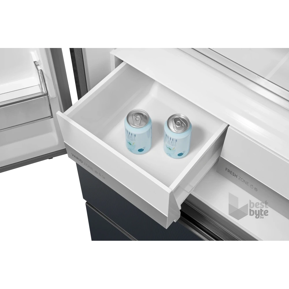 Midea MDRF600BIE70 inox, négyajtós, Hűtő:276L, Fagyasztó:159L, No frost hűtőszekrény