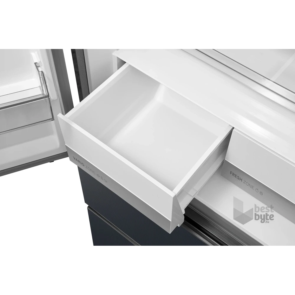 Midea MDRF600BIE70 inox, négyajtós, Hűtő:276L, Fagyasztó:159L, No frost hűtőszekrény