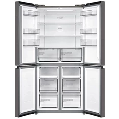 Midea MDRF632FIE28 fekete, négyajtós, Hűtő:305L, Fagyasztó:169L, No frost hűtőszekrény