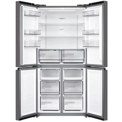 Midea MDRF632FIE28 fekete, négyajtós, Hűtő:305L, Fagyasztó:169L, No frost hűtőszekrény