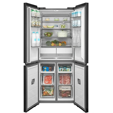 Midea MDRF632FIE45 inox, négyajtós, Hűtő:305L, Fagyasztó:169L, No frost hűtőszekrény
