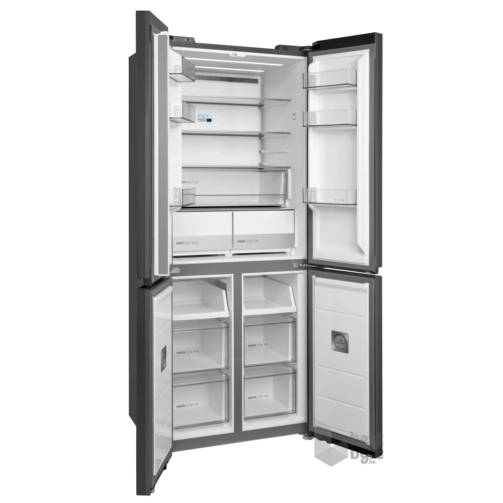 Midea MDRM587BIE70 inox, négyajtós, Hűtő:276L, Fagyasztó:150L, No frost hűtőszekrény