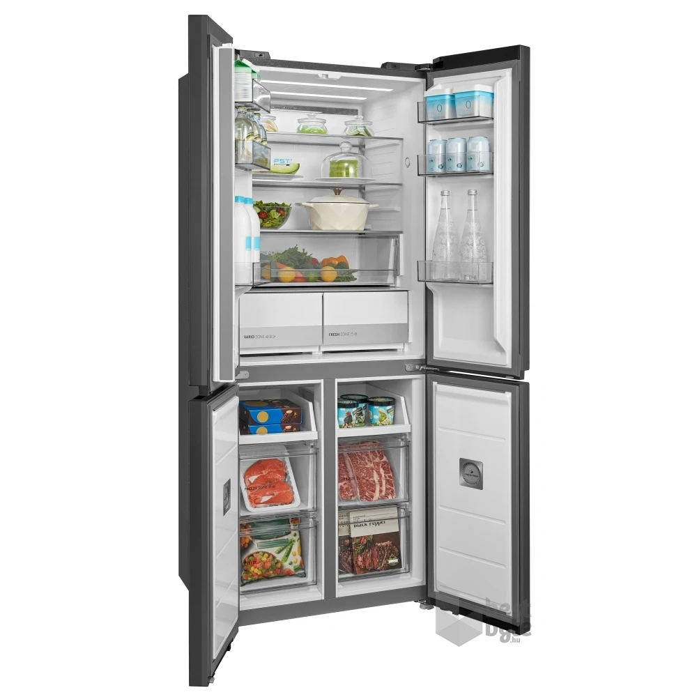 Midea MDRM587BIE70 inox, négyajtós, Hűtő:276L, Fagyasztó:150L, No frost hűtőszekrény