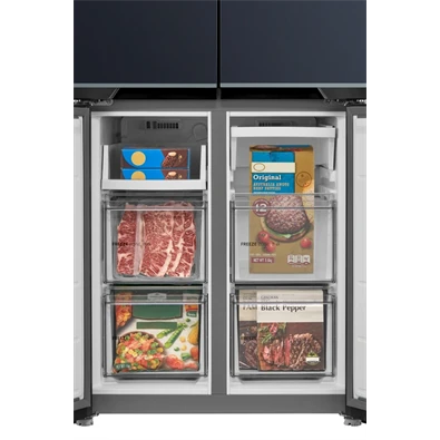 Midea MDRM587BIE70 inox, négyajtós, Hűtő:276L, Fagyasztó:150L, No frost hűtőszekrény