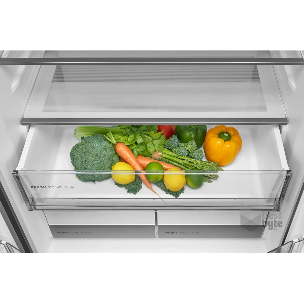 Midea MDRM587BIE70 inox, négyajtós, Hűtő:276L, Fagyasztó:150L, No frost hűtőszekrény