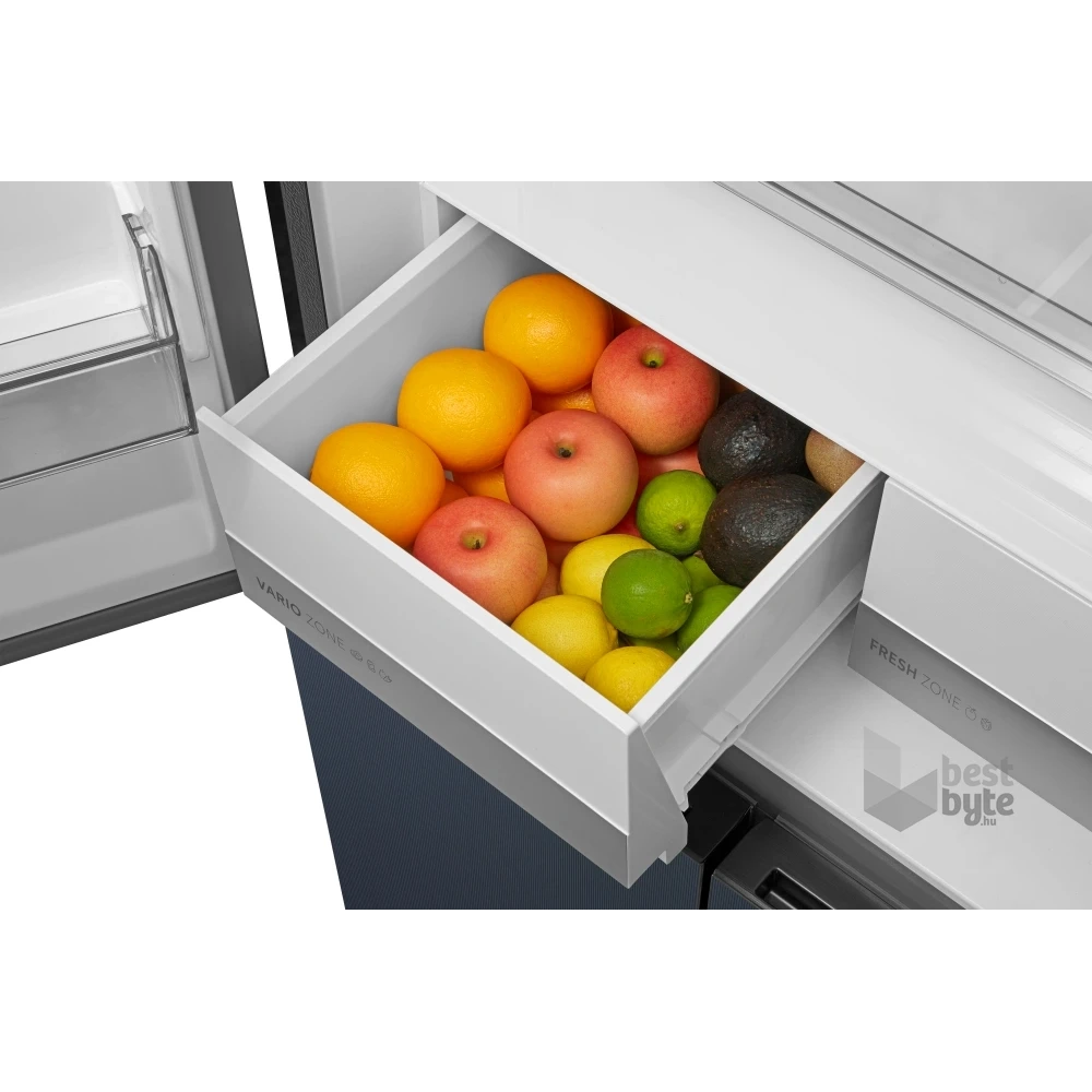 Midea MDRM587BIE70 inox, négyajtós, Hűtő:276L, Fagyasztó:150L, No frost hűtőszekrény