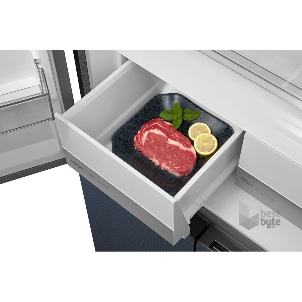 Midea MDRM587BIE70 inox, négyajtós, Hűtő:276L, Fagyasztó:150L, No frost hűtőszekrény