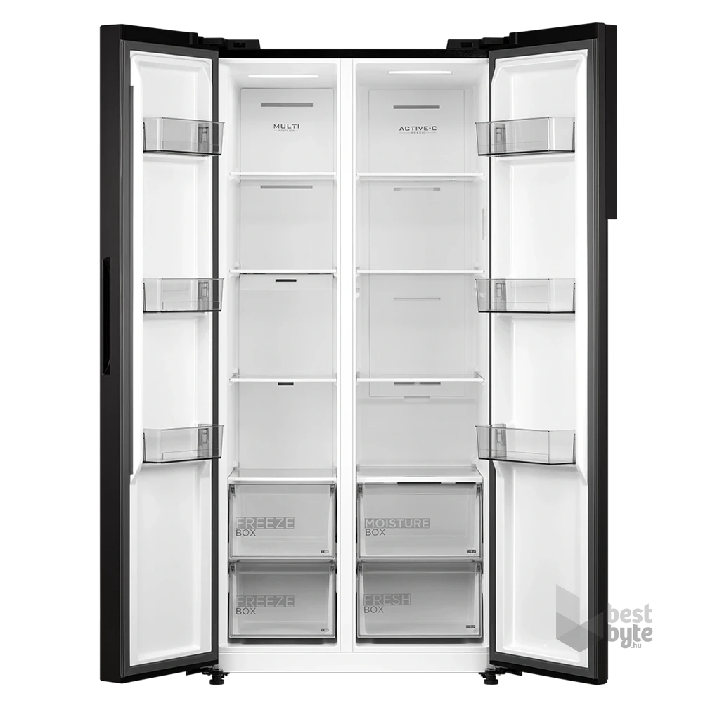 Midea MDRS619FIE45 inox, Side-by-side, Hűtő:271L, Fagyasztó:189L, No frost hűtőszekrény