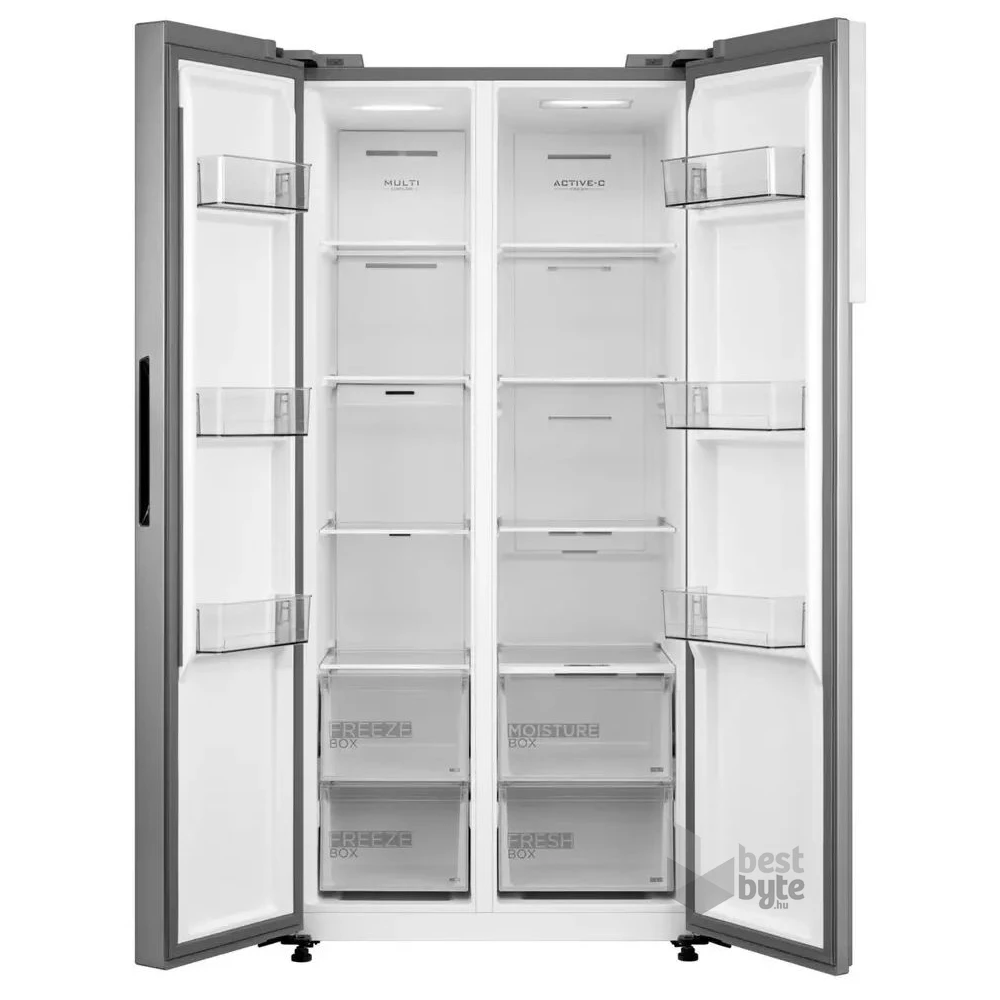 Midea MDRS619FIE46 inox, Side-by-Side, Hűtő:271L, Fagyasztó:189L, No frost hűtőszekrény