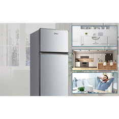 Midea MDRT294FGE50 ezüst, felülfagyasztós, Hűtő:163L, Fagyasztó:41L, hűtőszekrény