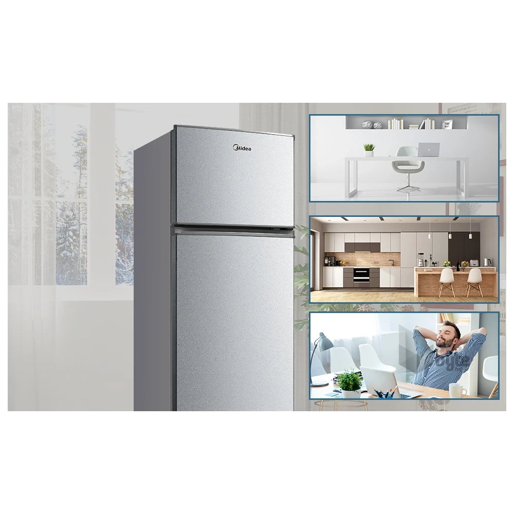 Midea MDRT294FGE50 ezüst, felülfagyasztós, Hűtő:163L, Fagyasztó:41L, hűtőszekrény