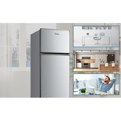 Midea MDRT294FGE50 ezüst, felülfagyasztós, Hűtő:163L, Fagyasztó:41L, hűtőszekrény