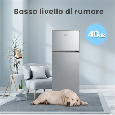Midea MDRT294FGE50 ezüst, felülfagyasztós, Hűtő:163L, Fagyasztó:41L, hűtőszekrény