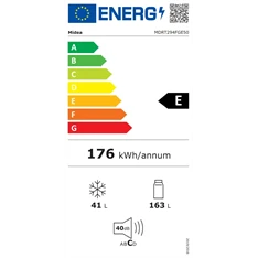 Midea MDRT294FGE50 ezüst, felülfagyasztós, Hűtő:163L, Fagyasztó:41L, hűtőszekrény