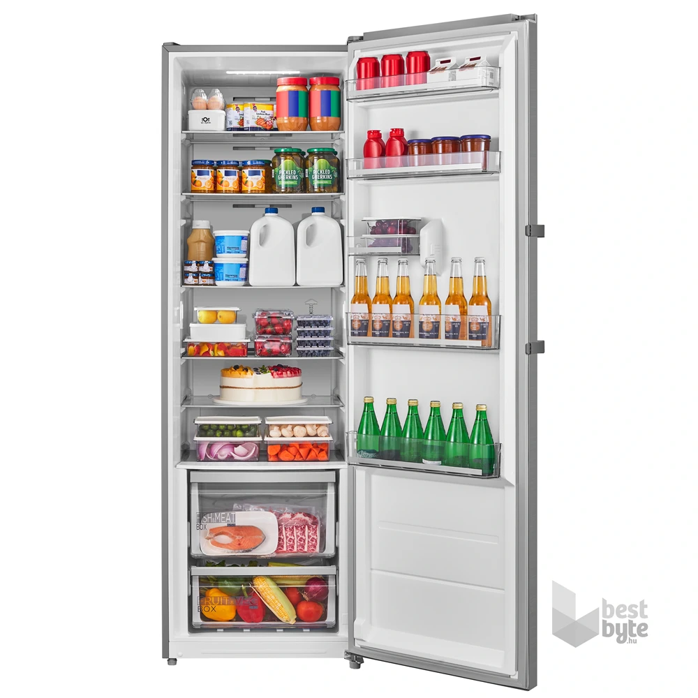 Midea MDRU502MTE46 inox, egyajtós, Hűtő:362L, No frost hűtőszekrény